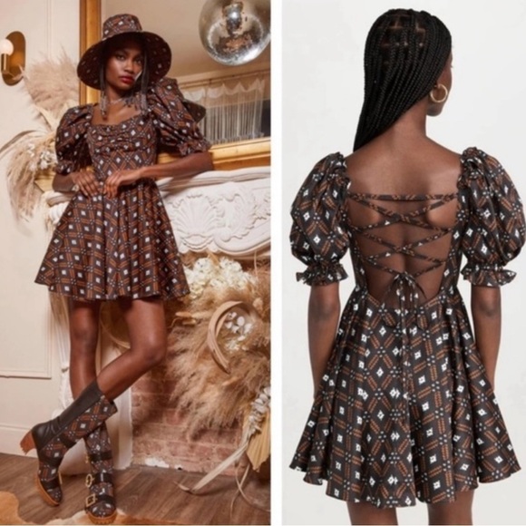 AUTUMN ADEIGBO CAMILLE DREESS PUFF SLEEVES SIZE 10 NEW - Picture 4 of 5